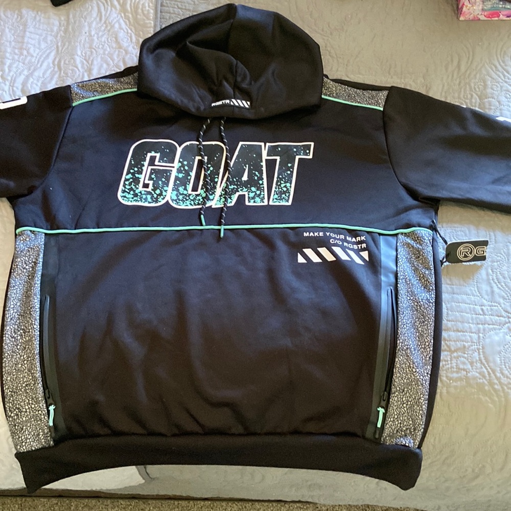3x large signature long sleeve goat hoodie for men